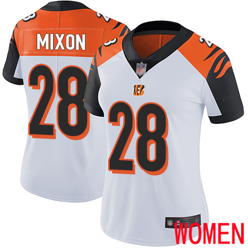 Cincinnati Bengals Limited White Women Joe Mixon Road Jersey NFL Footballl #28 Vapor Untouchable->youth nfl jersey->Youth Jersey